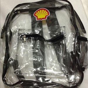 Shell Oil Merch Clear & Black Backpack Bag